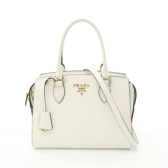 Prada SAFFIANO SOFT handbag leather white - Picture 1 of 7